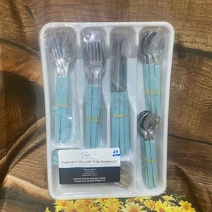🆕 mainstays flatware set with tray organizer